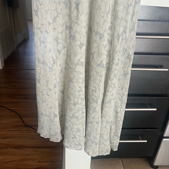 Vintage Sheer Maxi Dress Cottage Floral Green Small Sundress Short Sleeve - Picture 11 of 12